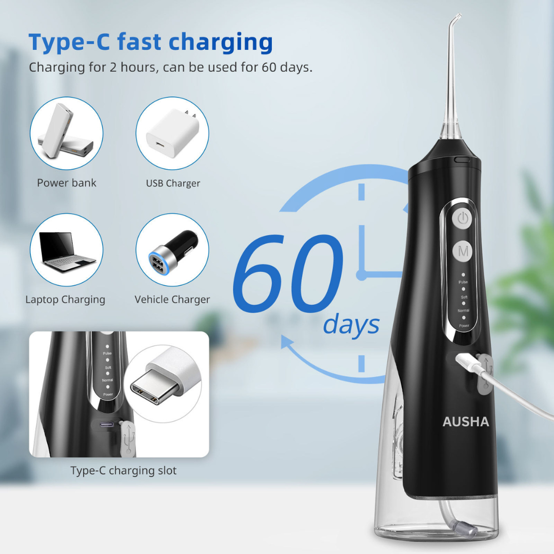 AUSHA Cordless Electric Dental Flosser for Teeth
