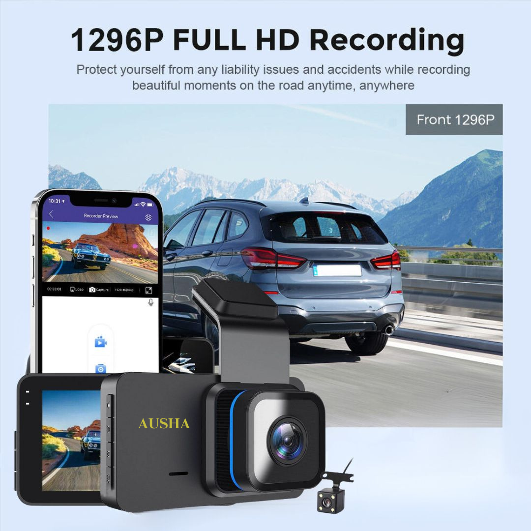 2K Dual Dash Cam with GPS & WiFi