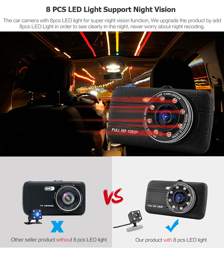 Full HD Dual Dash Camera for Car ( Front and Rear) Video Recorde