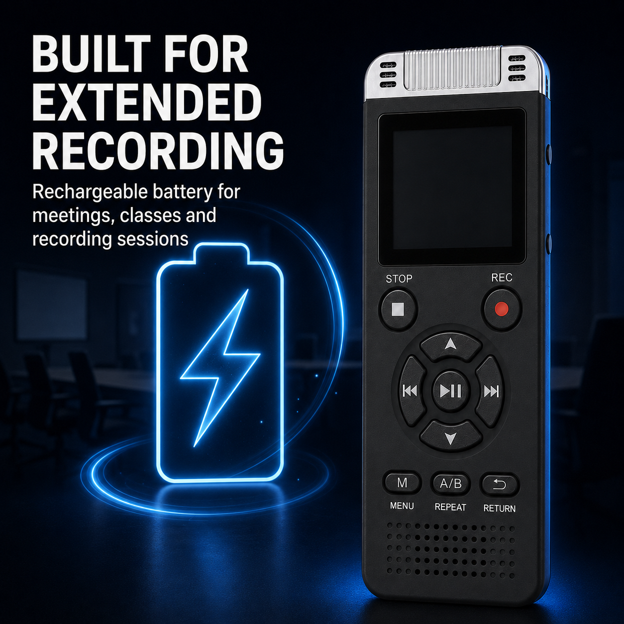 AUSHA Digital Voice Recorder-32GB Storage & 80 Hours Battery Life