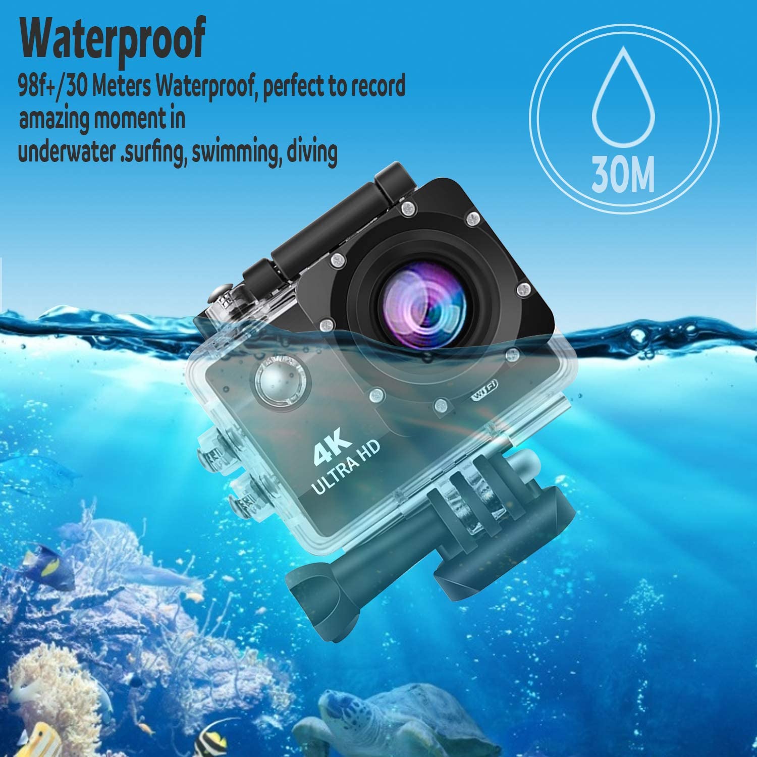 4k Action Camera 30fps With Wifi, Accessories