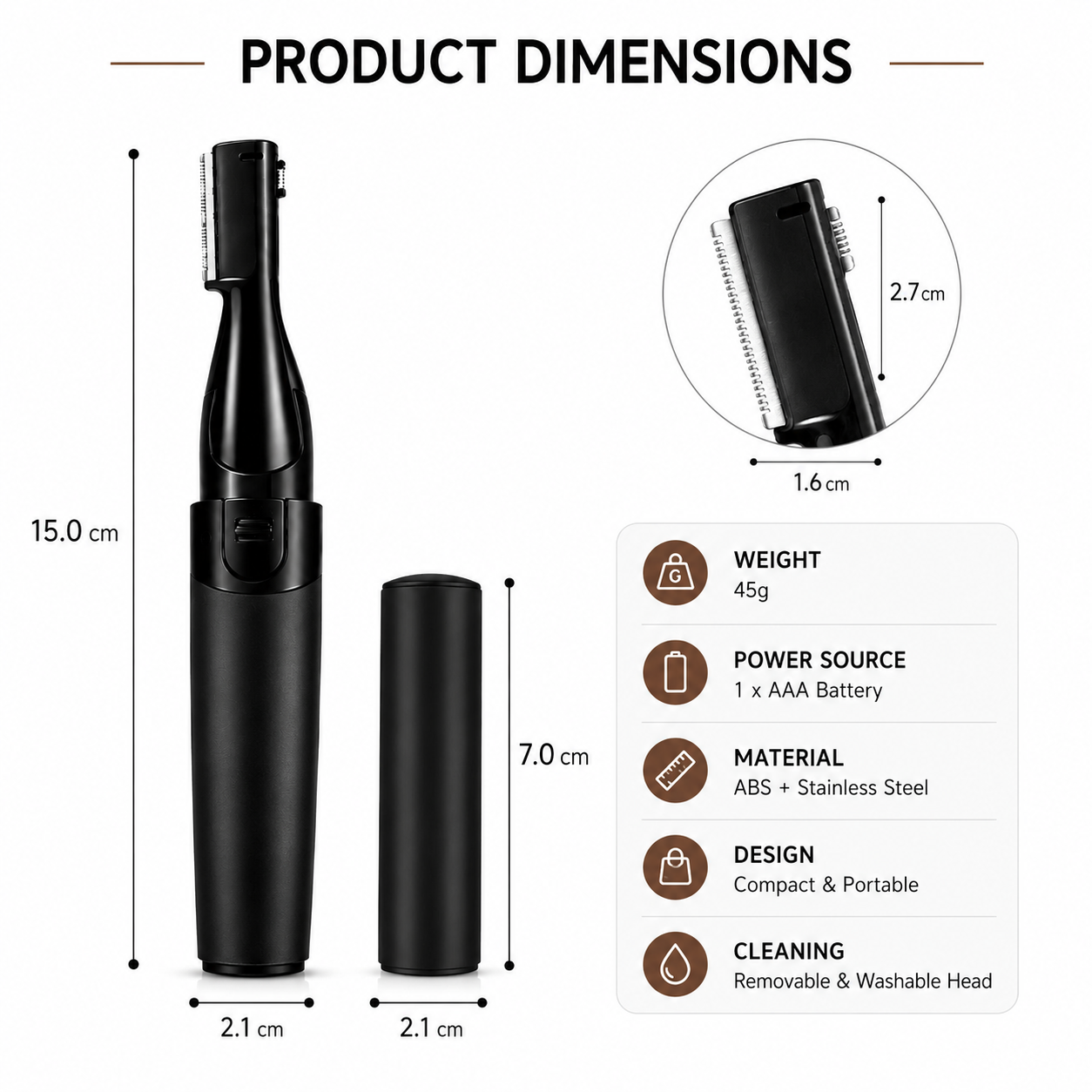 AUSHA Precision Eyebrow Trimmer for Women