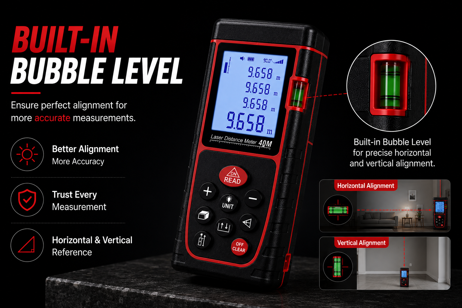 AUSHA 40M Laser Distance Meter