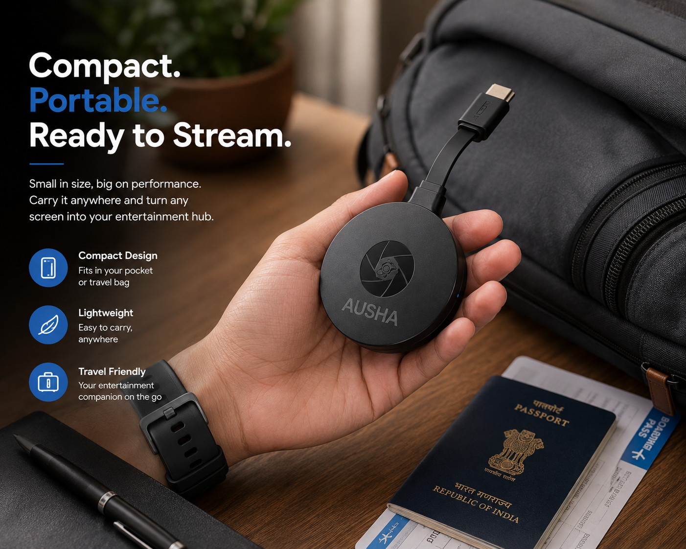 AUSHA 4K Wireless Display HDMI Casting Dongle
