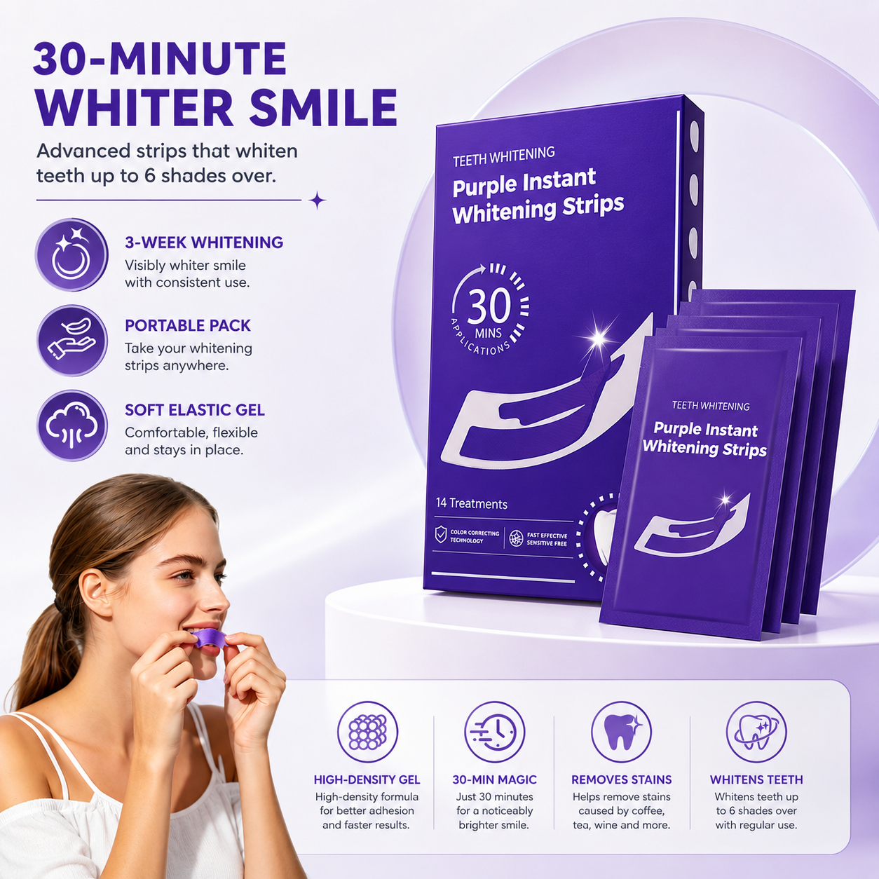 Purple Teeth Whitening Strips