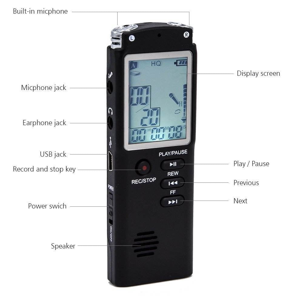 Digital Voice Recorder-32 GB & 13 Hours Battery Life