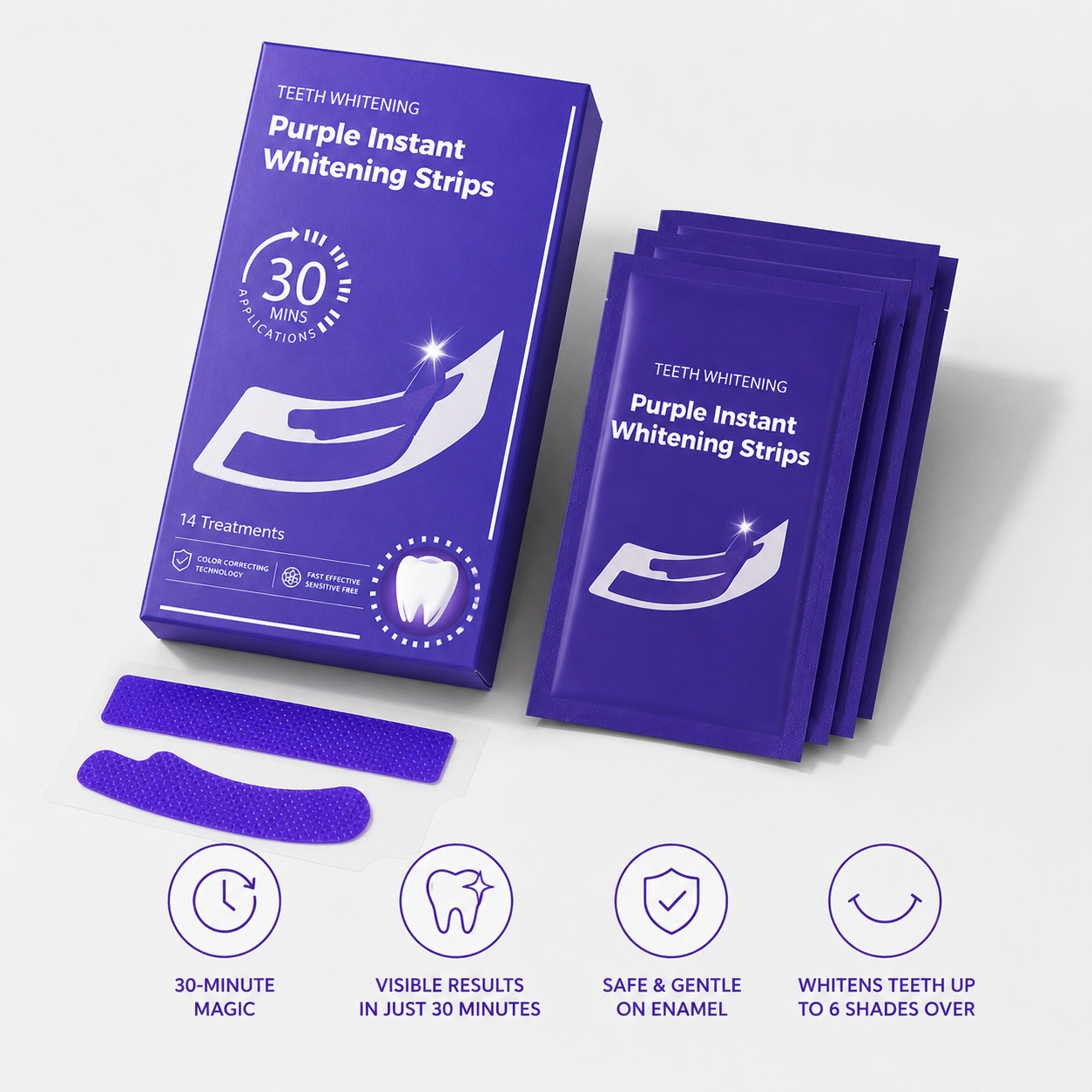 Purple Teeth Whitening Strips