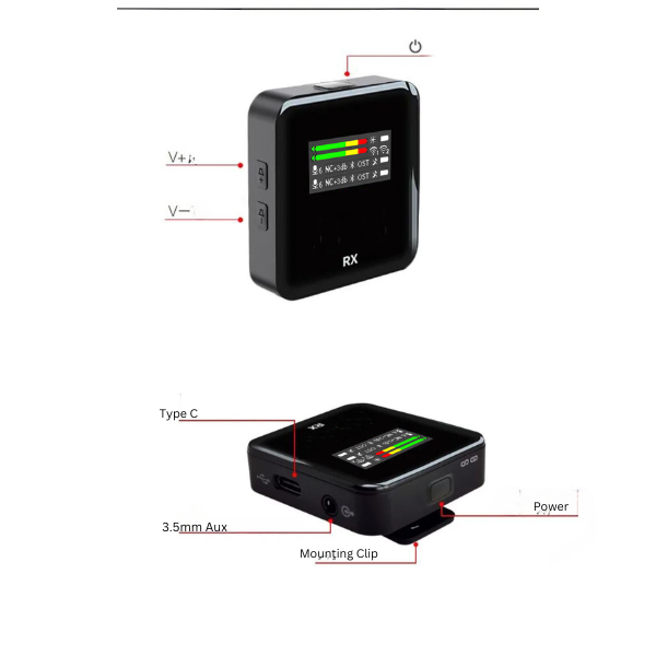 Wireless Lavalier Microphone with TFT Display