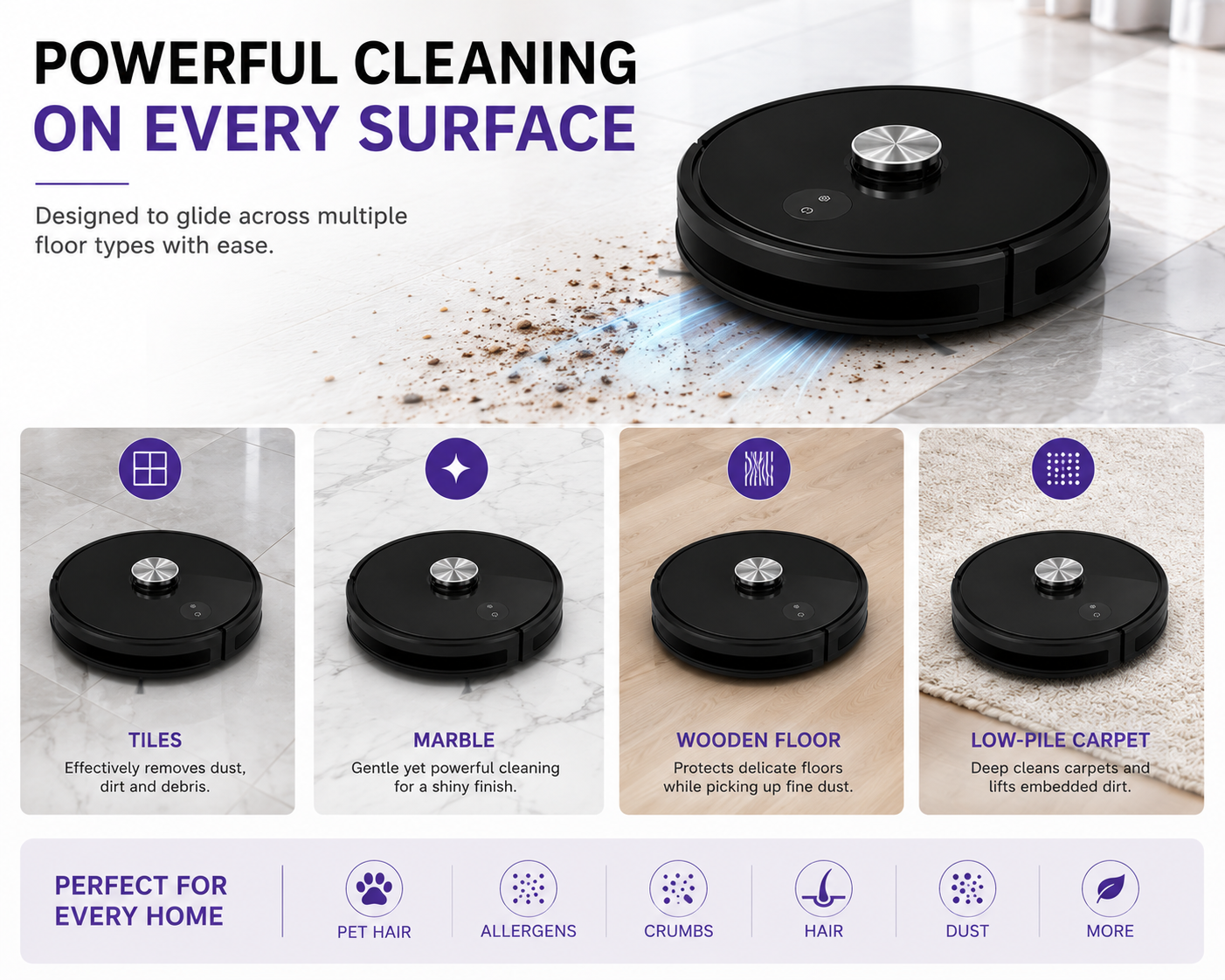 AUSHA Smart Robot Vacuum Cleaner & Mop with LiDAR Navigation