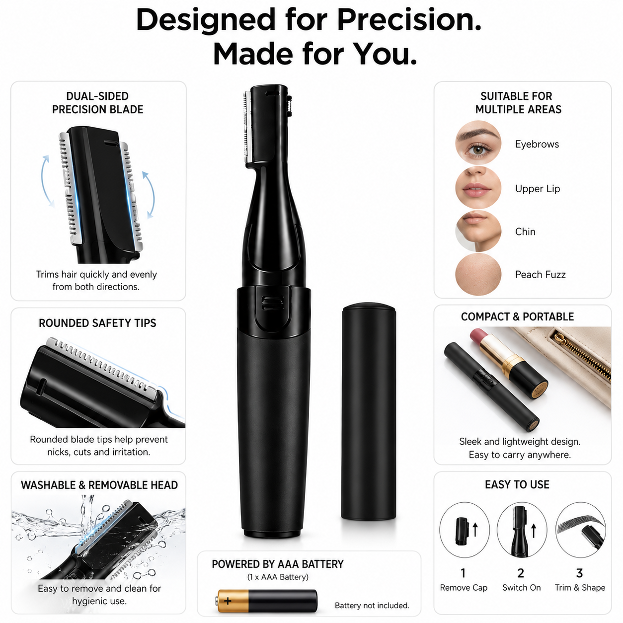AUSHA Precision Eyebrow Trimmer for Women
