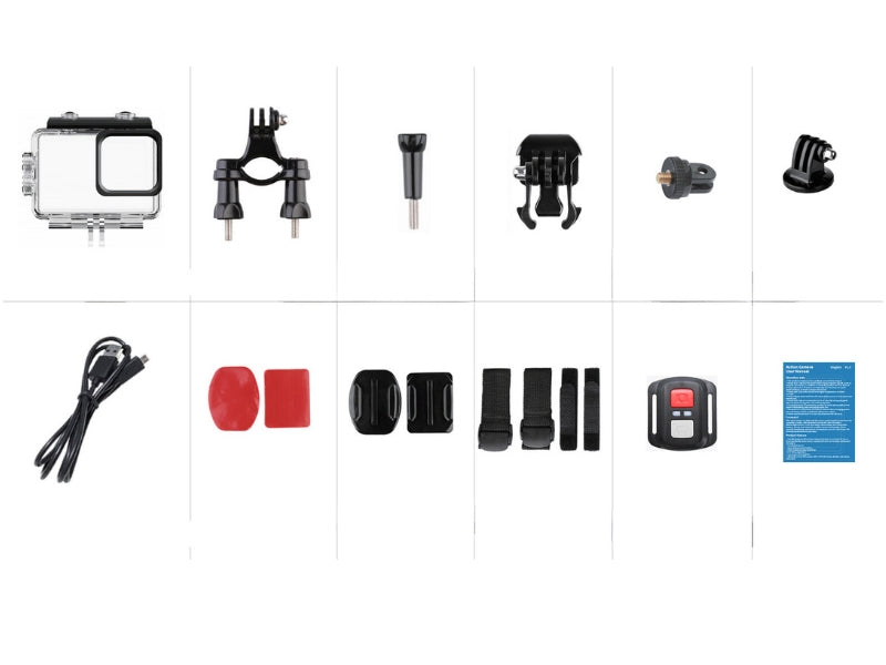 AUSHA 6K Action Camera 30fps with EIS , Wifi, Dual Touch Screen, Remote Control