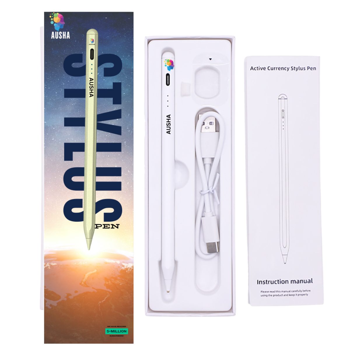 AUSHA Universal Active Stylus Pen for iOS, Android, Windows