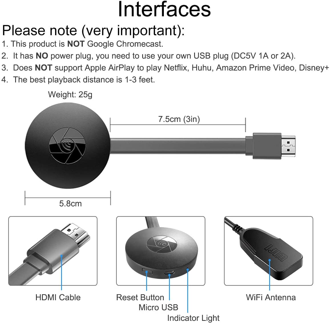 AUSHA 4K Wireless Display HDMI Casting Dongle