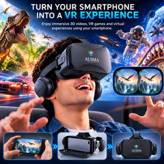 AUSHA Virtual Reality Glasses with Headphones