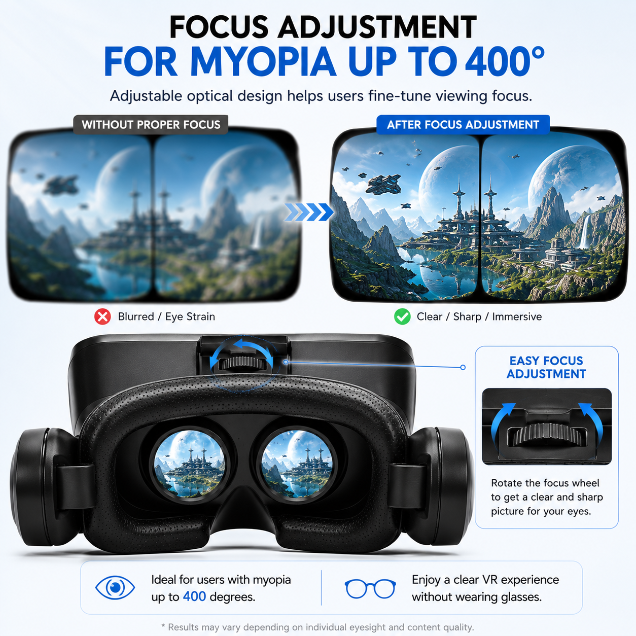 AUSHA Virtual Reality Glasses with Headphones