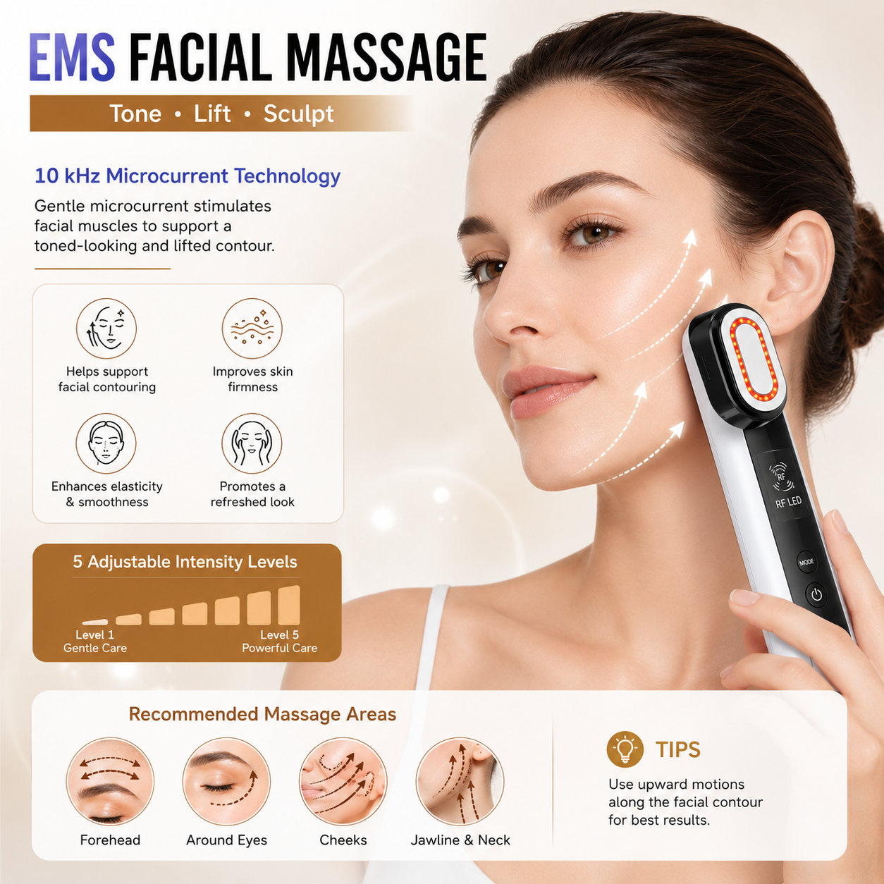 AUSHA RF EMS LED Facial Beauty Device
