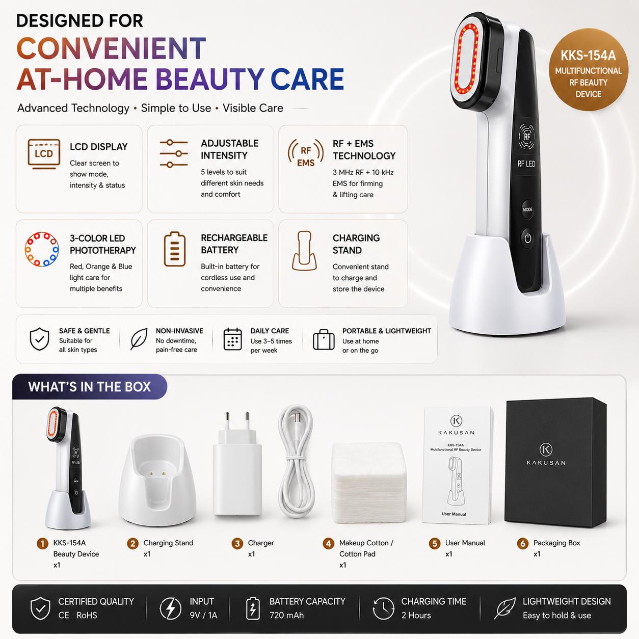 AUSHA RF EMS LED Facial Beauty Device