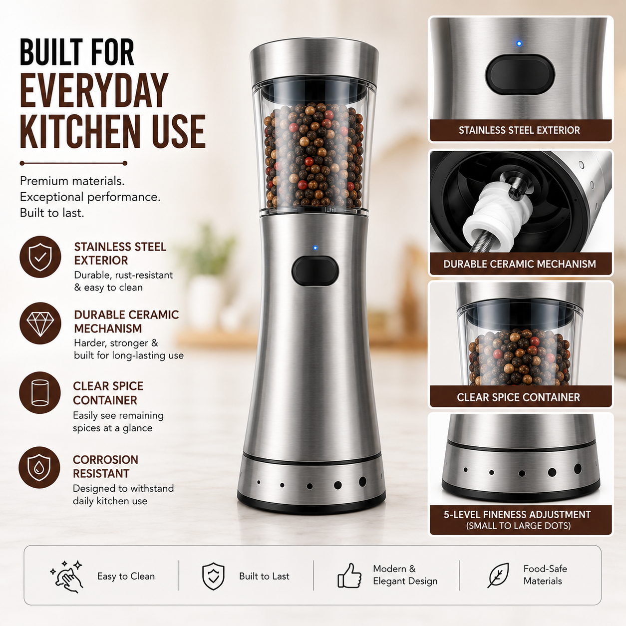 AUSHA USB Rechargeable Electric Spice Grinder