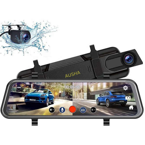 Full HD Mirror Dual Dash Camera for Car (Front & Rear) – AUSHA