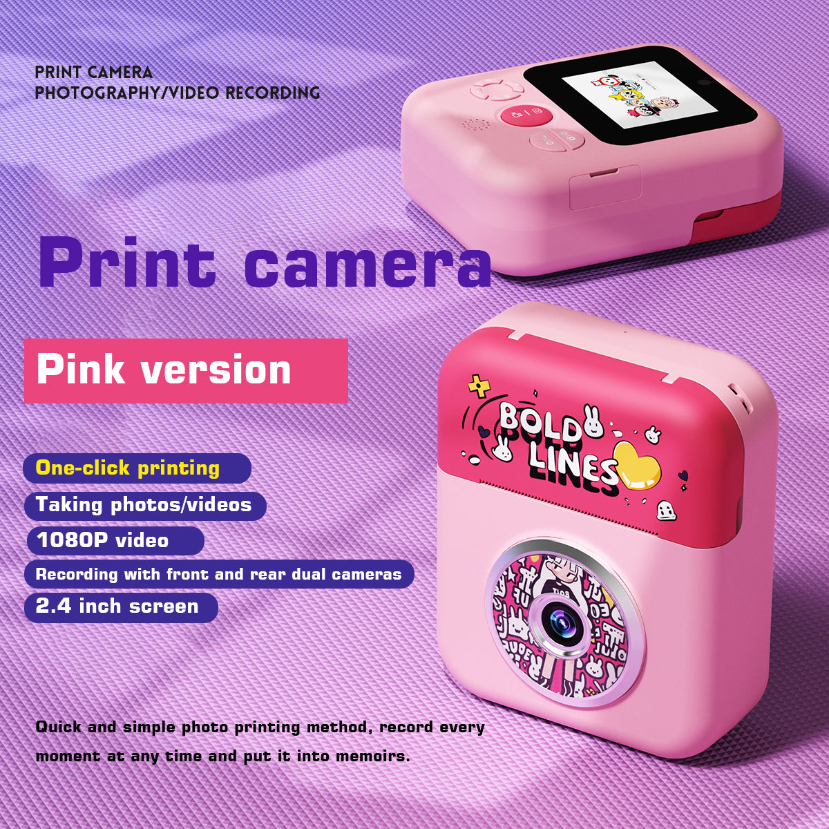 Instant Print Camera for Kids