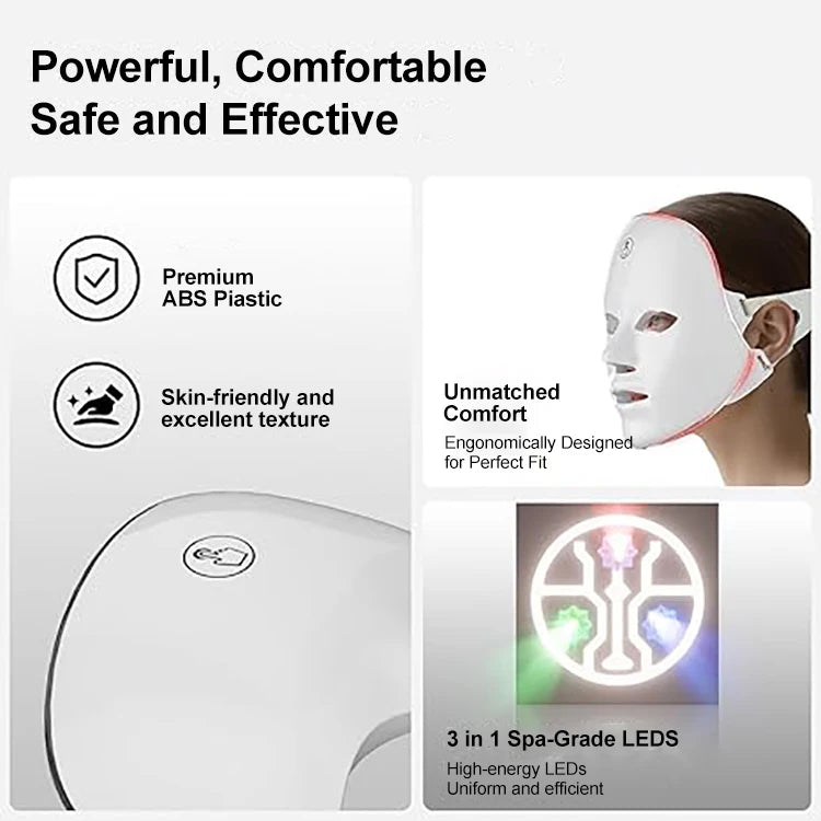 AUSHA 7 Color LED Light Therapy Facial Mask