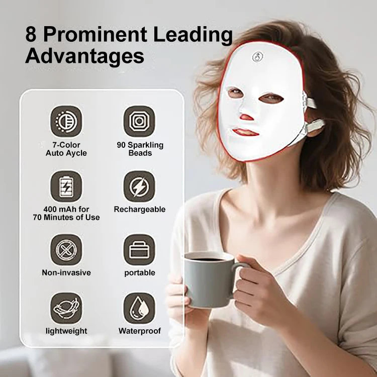 AUSHA 7 Color LED Light Therapy Facial Mask