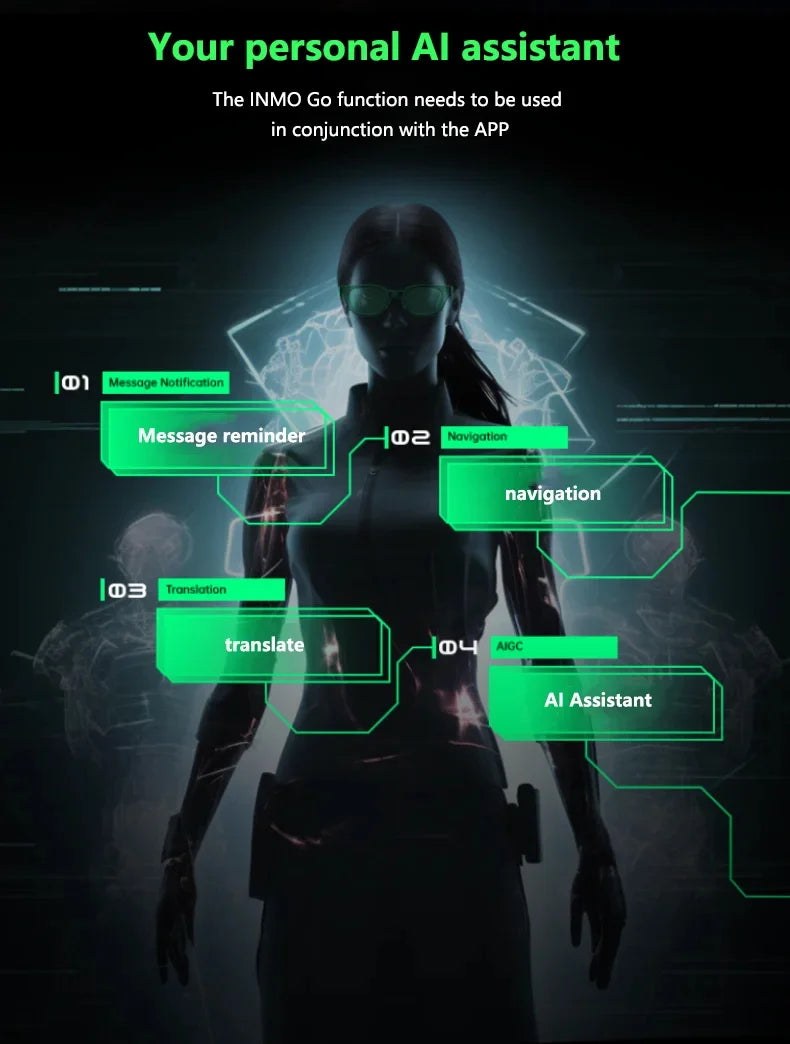 AI Smart AR Glasses – Real-Time Translation, Navigation, Music & AI Assistant
