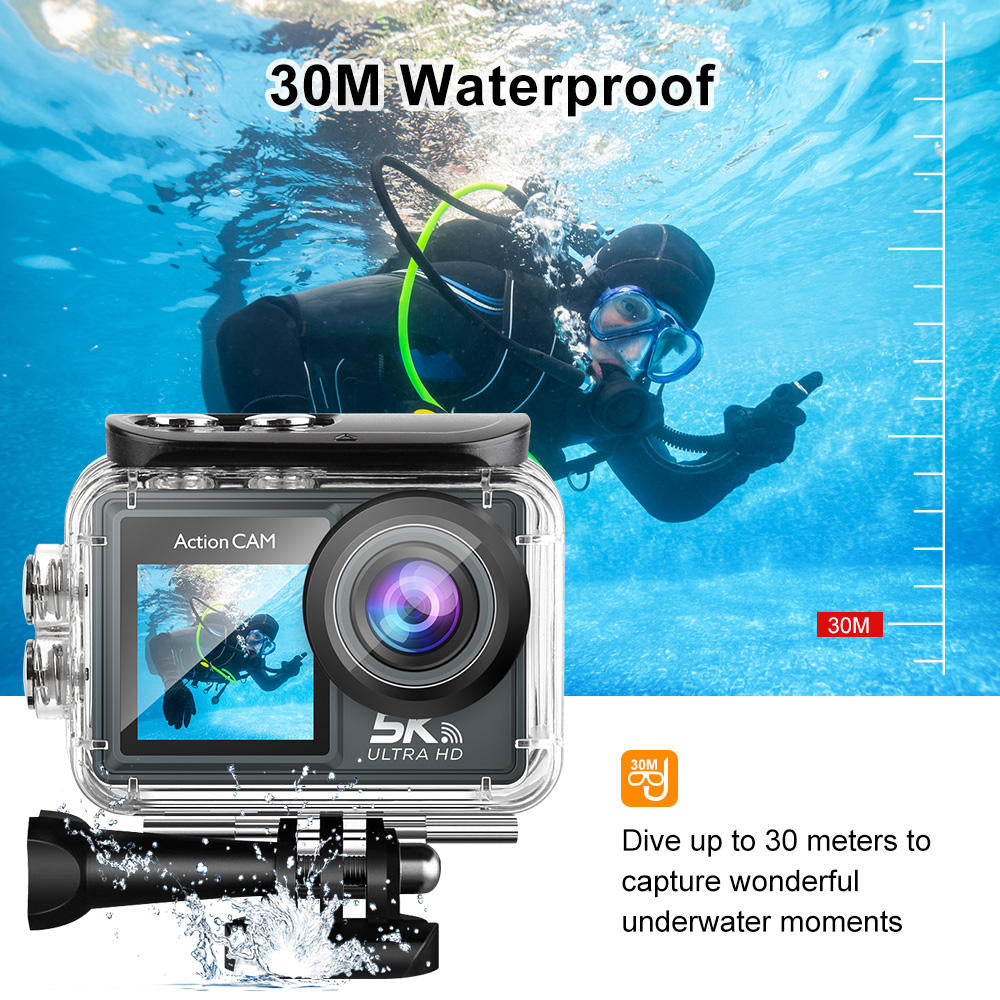 5k Action Camera with 5k 30fps & 50MP