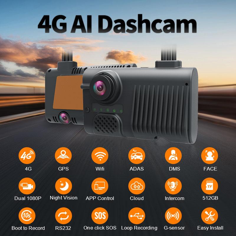 DMS Anti Fatique Driver Monitoring System AI Dash Camera