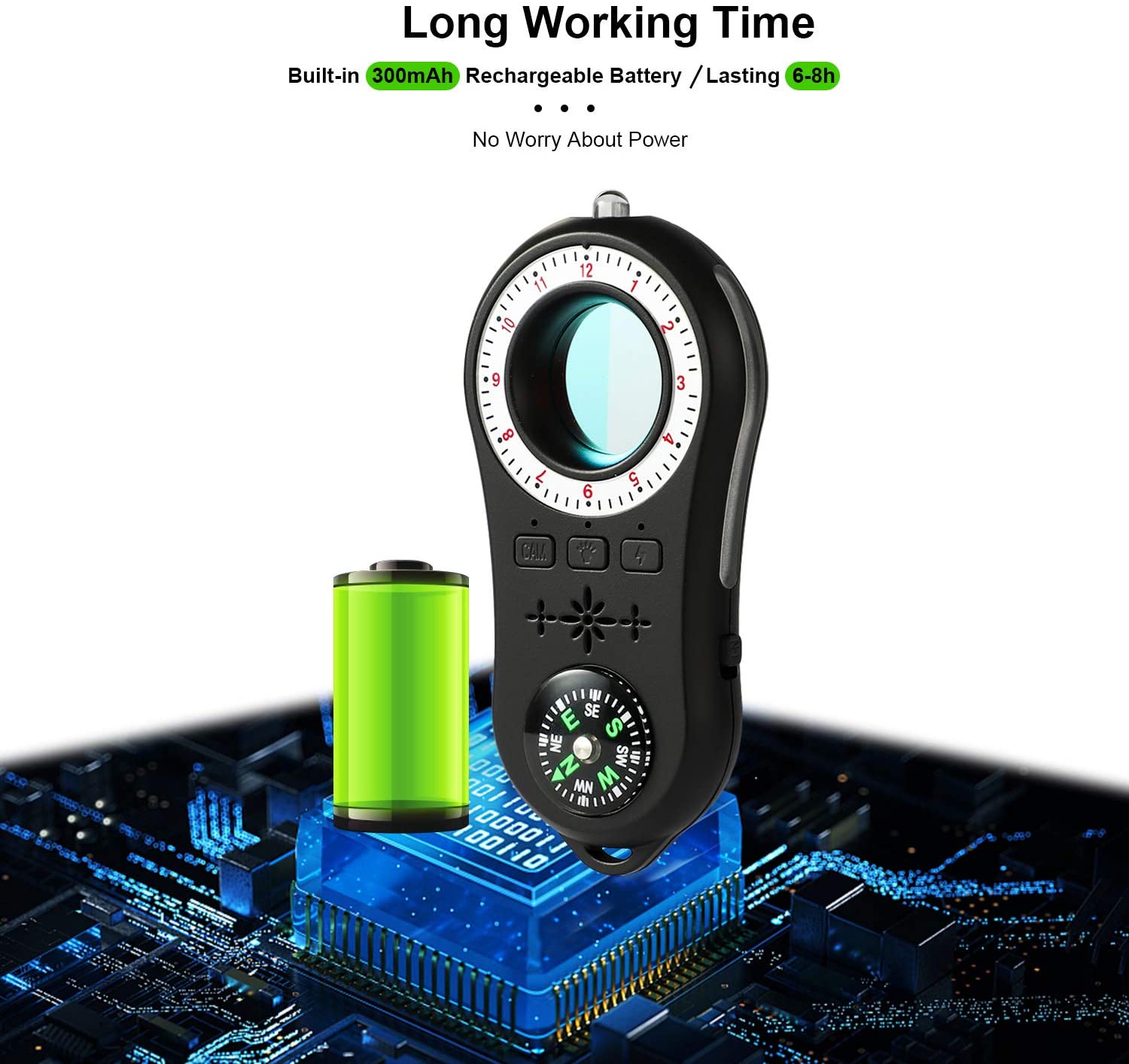 Hidden Camera Detector With Compass and Flash Light