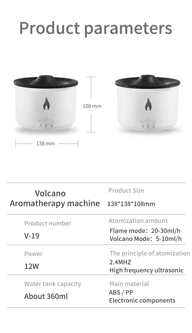 Volcano Humidifier Aromatherapy Diffuser
