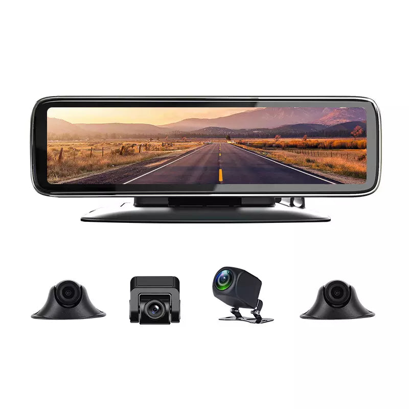 360 Degree (4 Channel-Front, Left, Right, Rear)  12 Inch Touch Screen Dash Camera